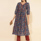 Janasya Blue Cotton Floral Printed Casual Kurta | Swadesiicart