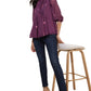 Janasya Purple Dobby Georgette Floral Print Casual A-Line Top | Swadesiicart