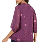 Janasya Purple Dobby Georgette Floral Print Casual A-Line Top | Swadesiicart