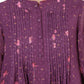 Janasya Purple Dobby Georgette Floral Print Casual A-Line Top | Swadesiicart
