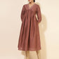 Janasya Brown Crepe Silk Embellished Empire Kurta - Swadesiicart