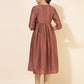 Janasya Brown Crepe Silk Embellished Empire Kurta - Swadesiicart