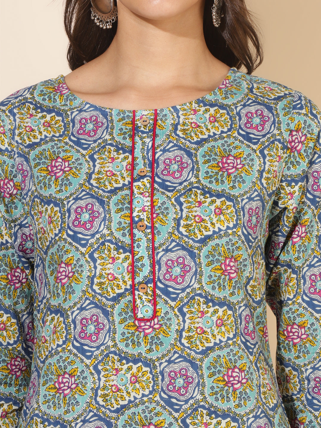 Janasya Multicolor Cotton Printed Casual Kurta | Swadesiicart