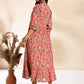 Janasya Multicolor Cotton Floral Printed Flared Dress | Swadesiicart