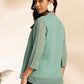 Janasya Sage Dobby Chiffon Woven Design Regular Top | Swadesiicart