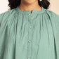 Janasya Sage Dobby Chiffon Woven Design Regular Top | Swadesiicart