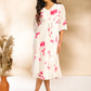 Janasya Off White Dobby Georgette Tie & Dye Fit & Flare Dress | Swadesiicart