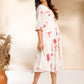 Janasya Off White Dobby Georgette Tie & Dye Fit & Flare Dress | Swadesiicart