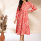 Janasya Pink Cotton Floral Fit & Flare Dress | Swadesiicart