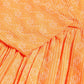Janasya Orange Cotton Woven Design Gathered Kurta - Swadesiicart