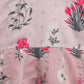 Ahalyaa Grey Chanderi Silk Pigment Print Kids Front Slit Kurta For Girls | Swadesiicart
