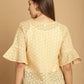 Indian Needle Women's Embroidered Cotton V-Neck Top - Beige | Swadesiicart