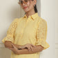 Indian Needle Women's Embroidered Cotton Dress - Yellow | Swadesiicart