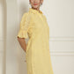 Indian Needle Women's Embroidered Cotton Dress - Yellow | Swadesiicart