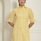Indian Needle Women's Embroidered Cotton Dress - Yellow | Swadesiicart