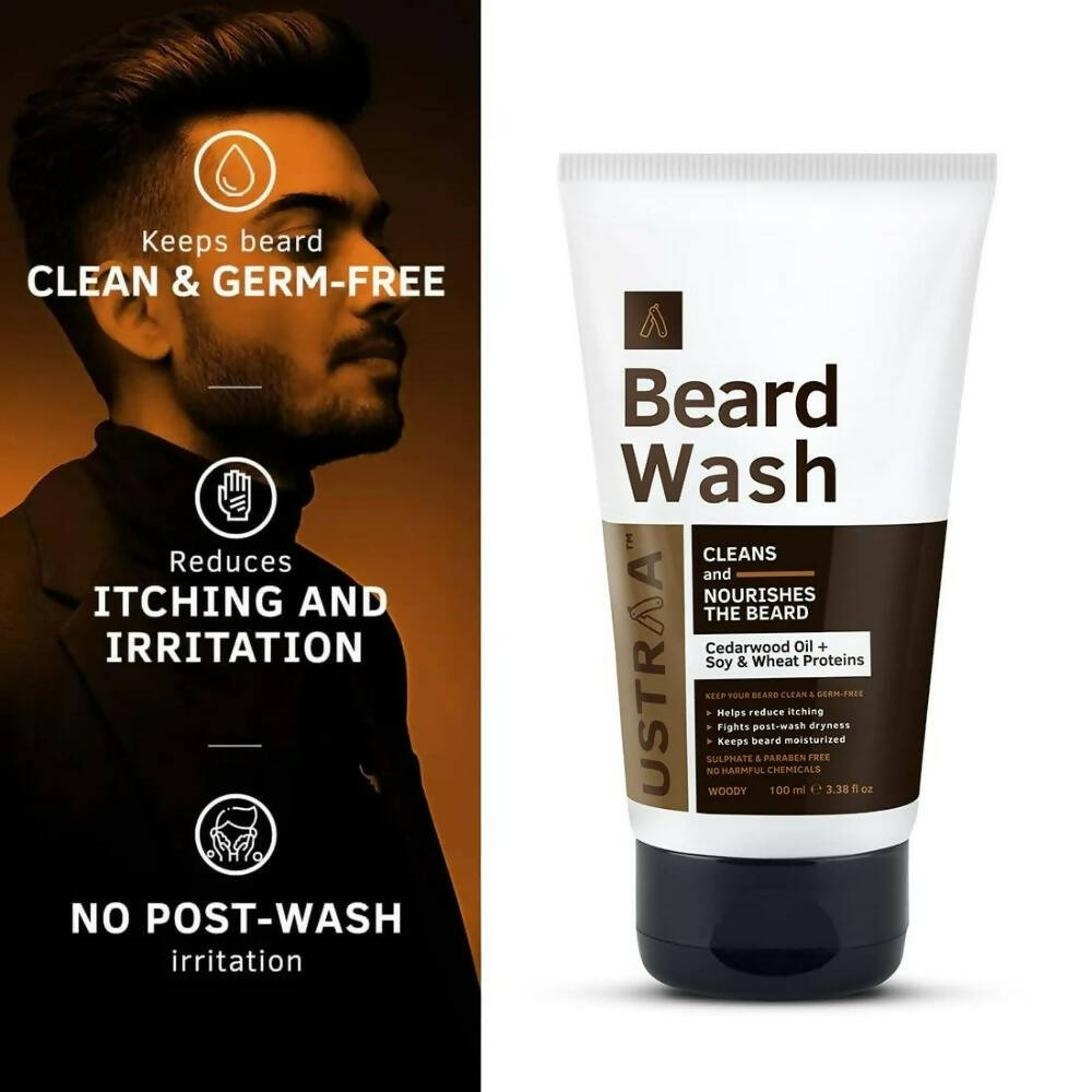 Ustraa Beard Wash (Woody) - Swadesiicart