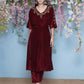 Joban Fashion Maroon Hand Embellished Coord Set - Swadesiicart