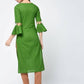 Aniyah Cotton Criss Cross Bell Sleeves Straight Kurta In Green (AN-101A) - Swadesiicart
