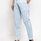 Jainish Men's Blue Checked Cotton Track Pants ( JOG 012Sky ) - Swadesiicart