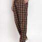 Jainish Men's Orange Checked Cotton Track Pants ( JOG 013Orange ) - Swadesiicart