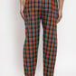 Jainish Men's Orange Checked Cotton Track Pants ( JOG 013Orange ) - Swadesiicart