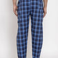 Jainish Men's Blue Checked Cotton Track Pants ( JOG 013Royal-Blue ) - Swadesiicart