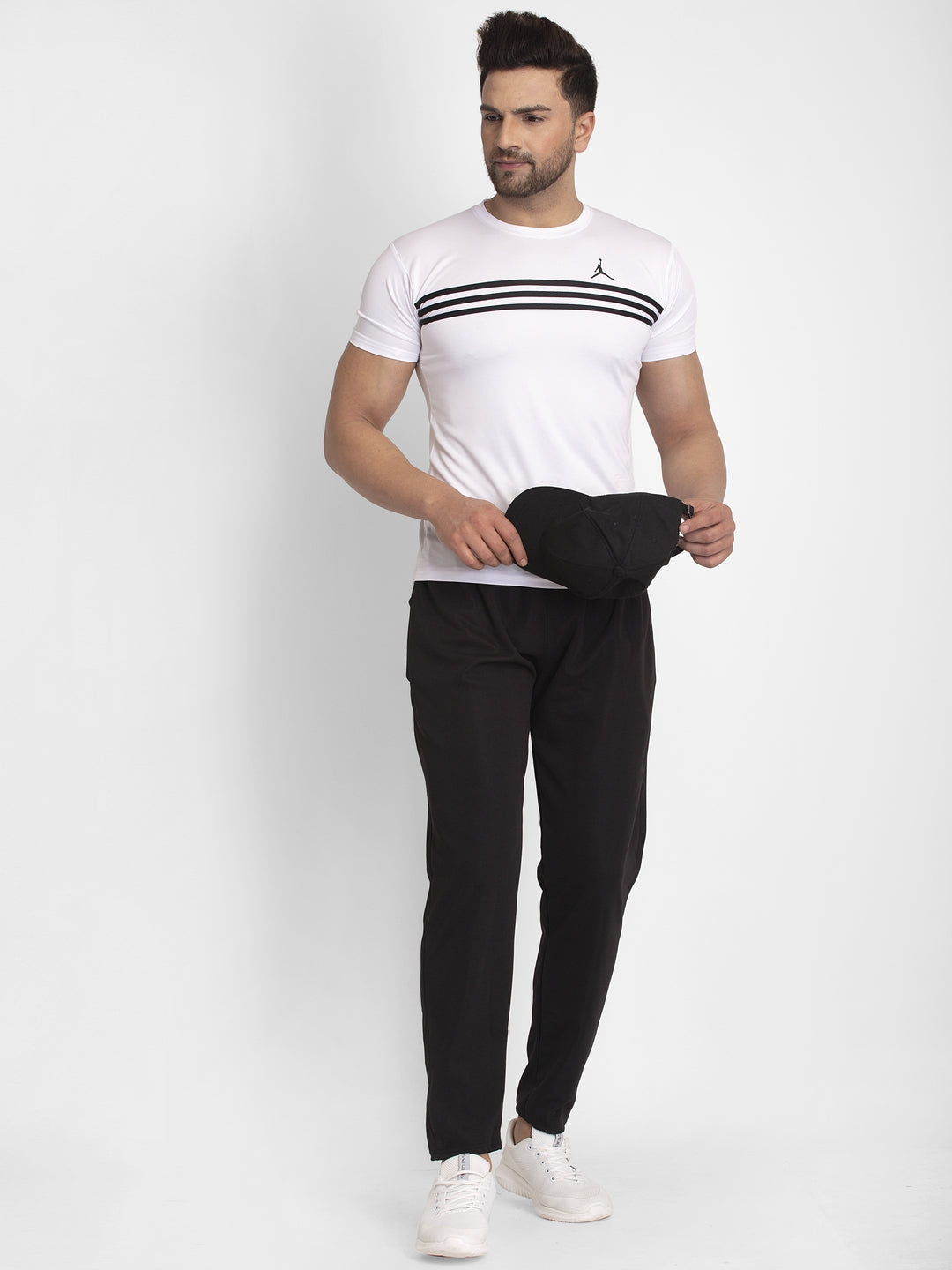 Jainish Men's Black Solid Track Pants ( JOG 014Black ) - Swadesiicart
