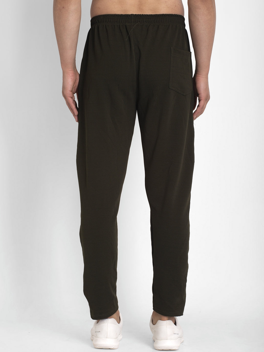 Jainish Men's Olive Solid Track Pants ( JOG 014Olive ) - Swadesiicart