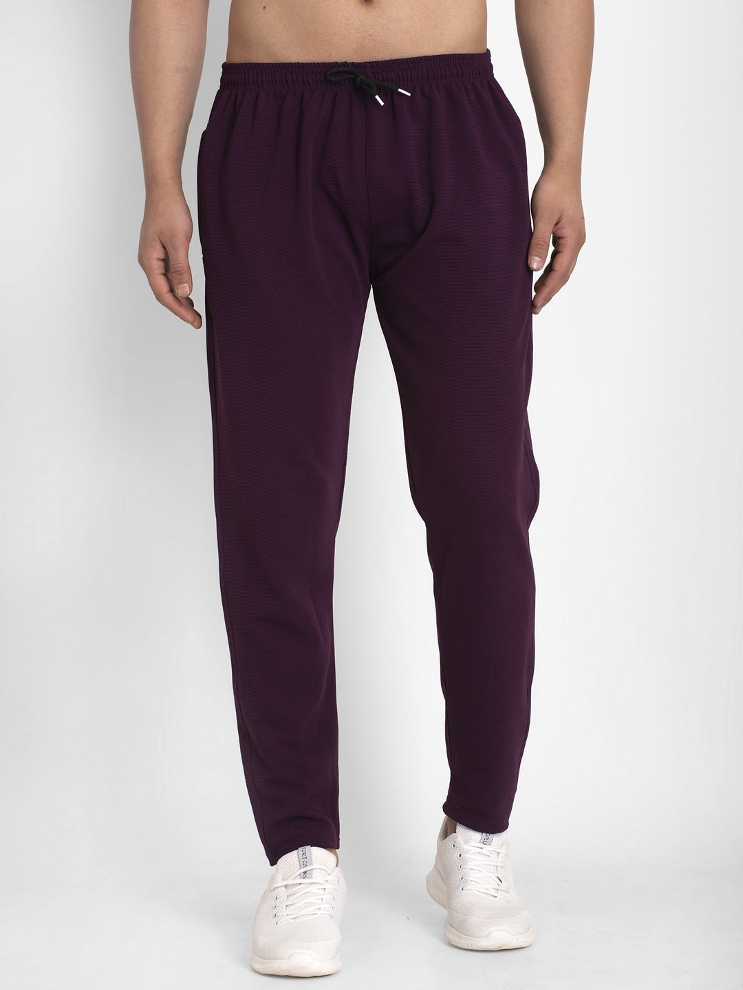 Jainish Men's Purple Solid Track Pants ( JOG 014Purple ) - Swadesiicart
