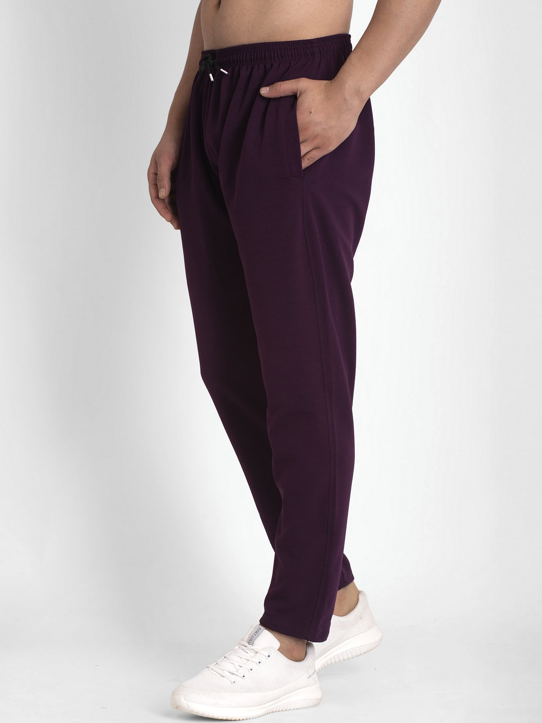 Jainish Men's Purple Solid Track Pants ( JOG 014Purple ) - Swadesiicart