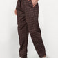 Jainish Men's Brown Cotton Checked Track Pants ( JOG 015Brown ) - Swadesiicart