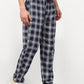 Jainish Men's Navy Blue Cotton Checked Track Pants ( JOG 016Navy ) - Swadesiicart