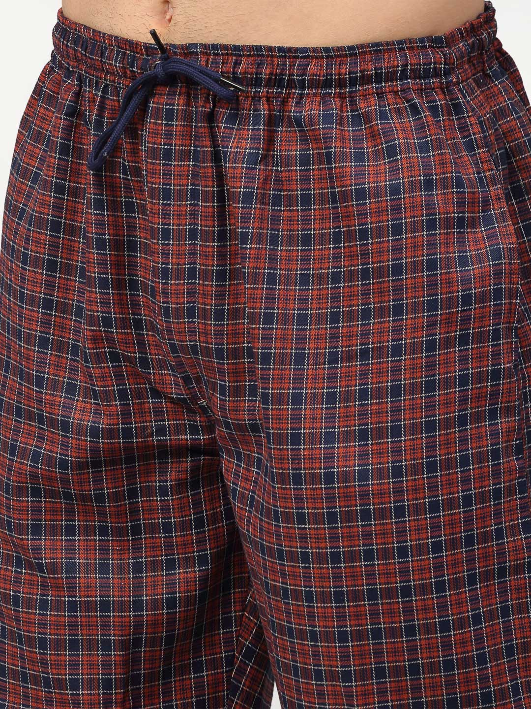 Jainish Men's Maroon Cotton Checked Track Pants ( JOG 017Maroon ) - Swadesiicart