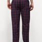 Jainish Men's Blue Cotton Checked Track Pants ( JOG 018Blue-Red ) - Swadesiicart