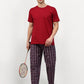Jainish Men's Grey Cotton Checked Track Pants ( JOG 019Grey-Red ) - Swadesiicart