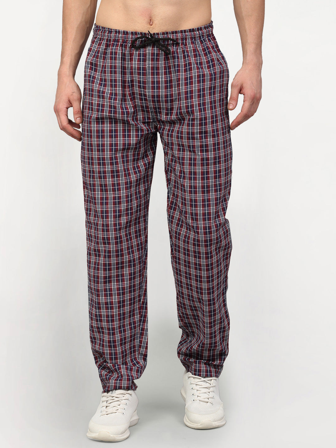 Jainish Men's Multicolor Cotton Checked Track Pants ( JOG 019Multi ) - Swadesiicart