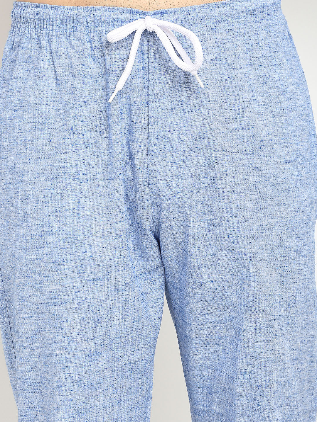 Jainish Men's Blue Linen Cotton Track Pants ( JOG 021Blue ) - Swadesiicart