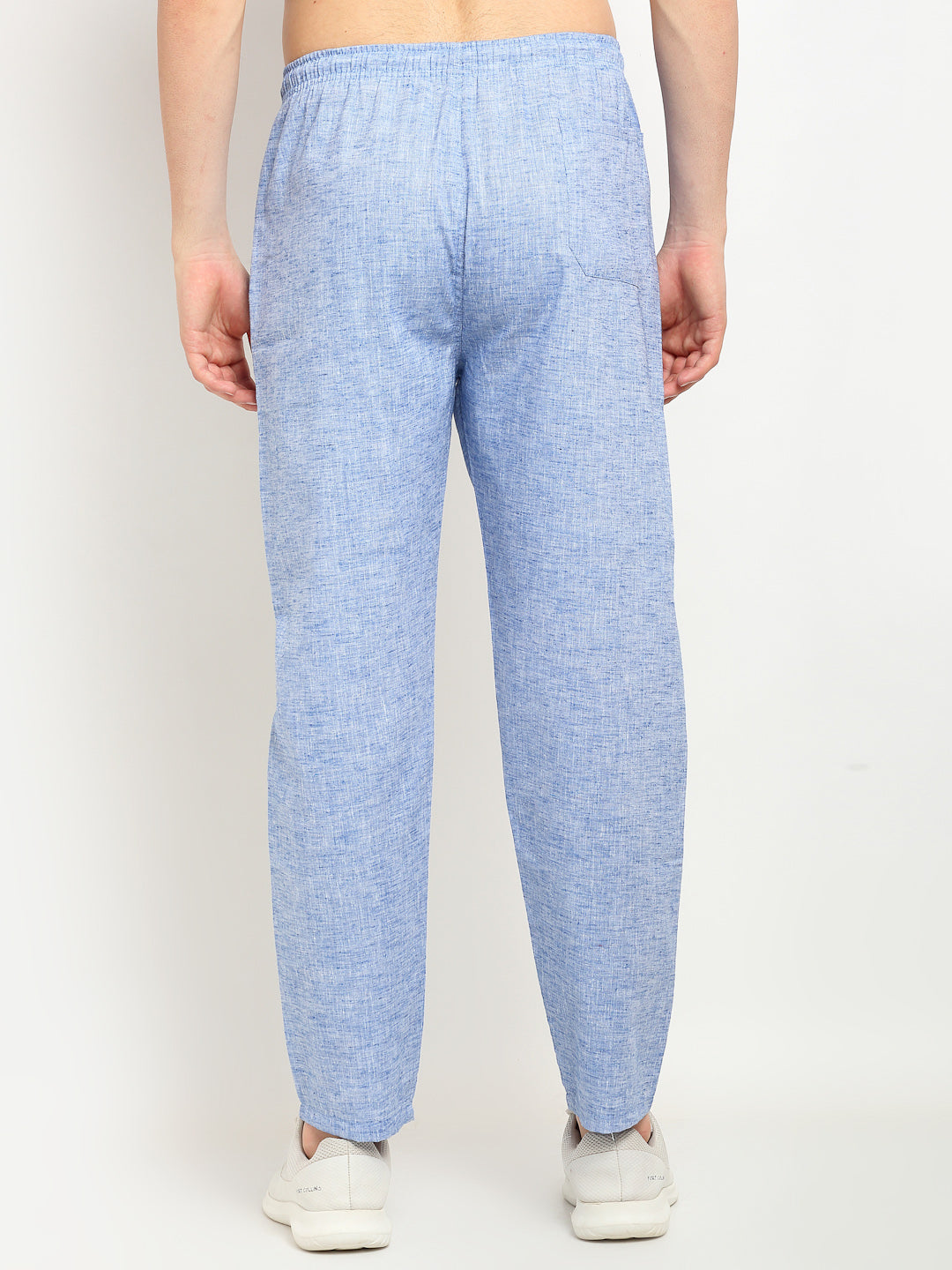 Jainish Men's Blue Linen Cotton Track Pants ( JOG 021Blue ) - Swadesiicart