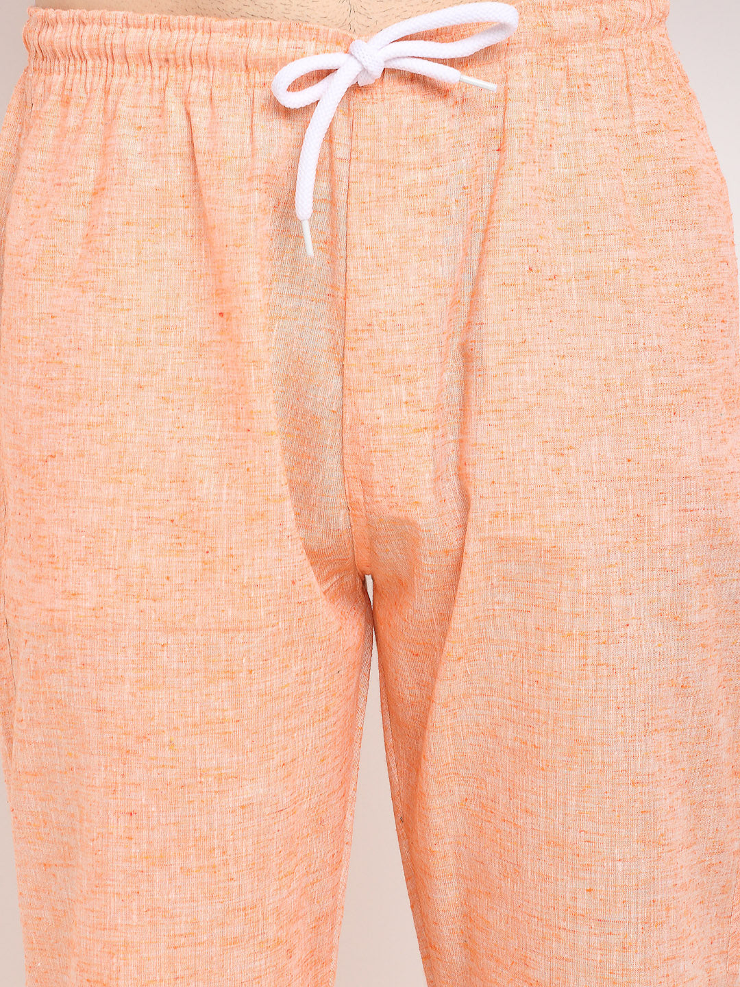 Jainish Men's Orange Linen Cotton Track Pants ( JOG 021Orange ) - Swadesiicart