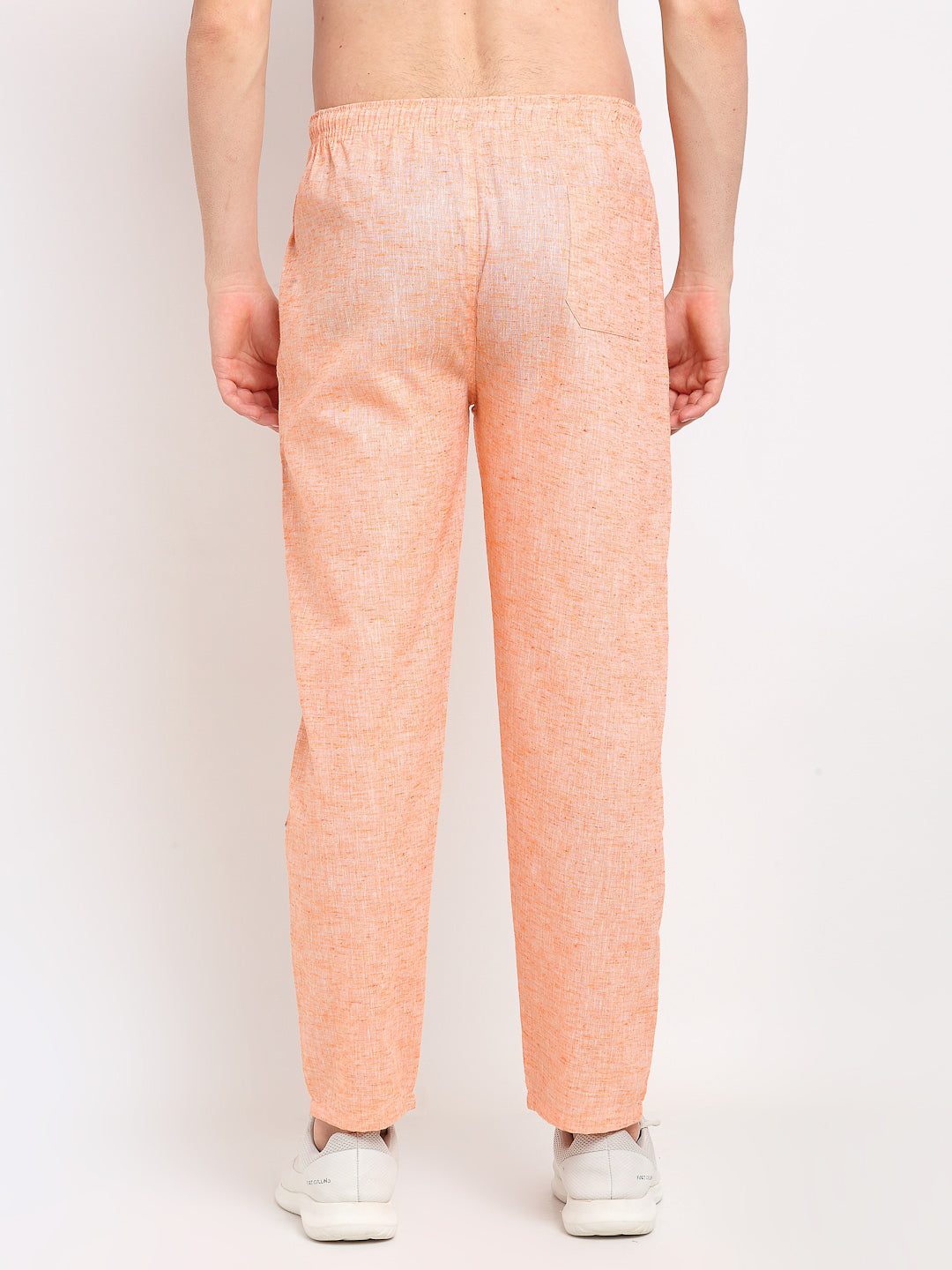 Jainish Men's Orange Linen Cotton Track Pants ( JOG 021Orange ) - Swadesiicart