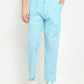 Jainish Men's Blue Linen Cotton Track Pants ( JOG 021Sky ) - Swadesiicart