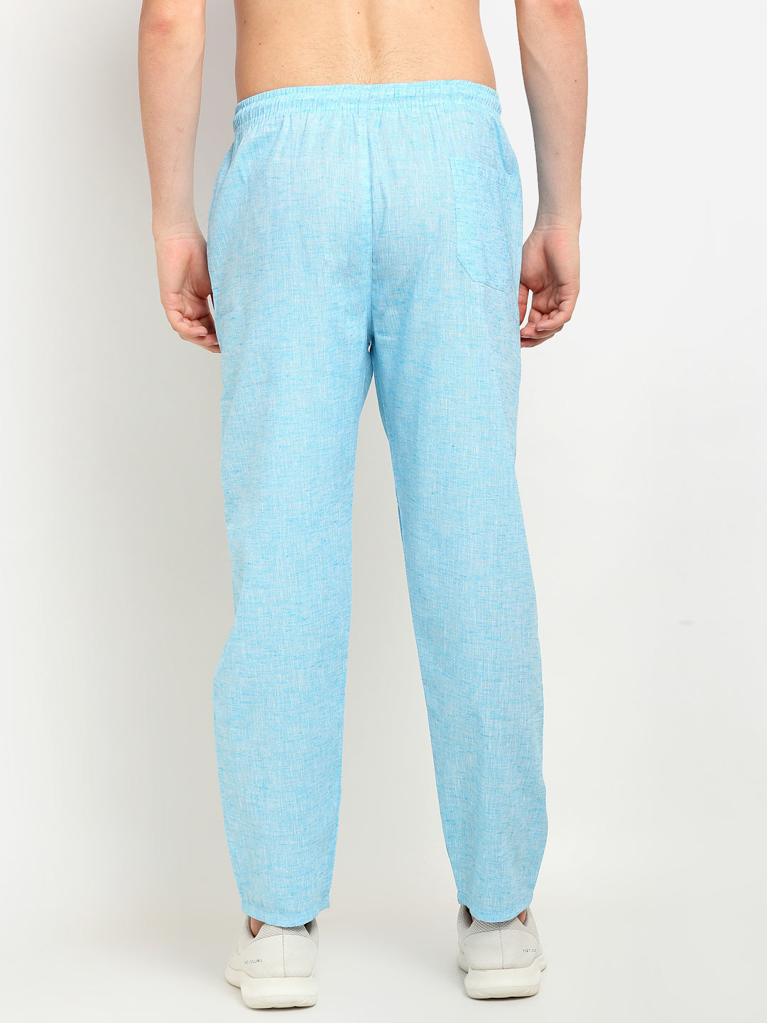 Jainish Men's Blue Linen Cotton Track Pants ( JOG 021Sky ) - Swadesiicart
