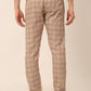 Jainish Men's Checked Cotton Track Pants - Brown - Swadesiicart