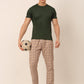 Jainish Men's Checked Cotton Track Pants - Brown - Swadesiicart
