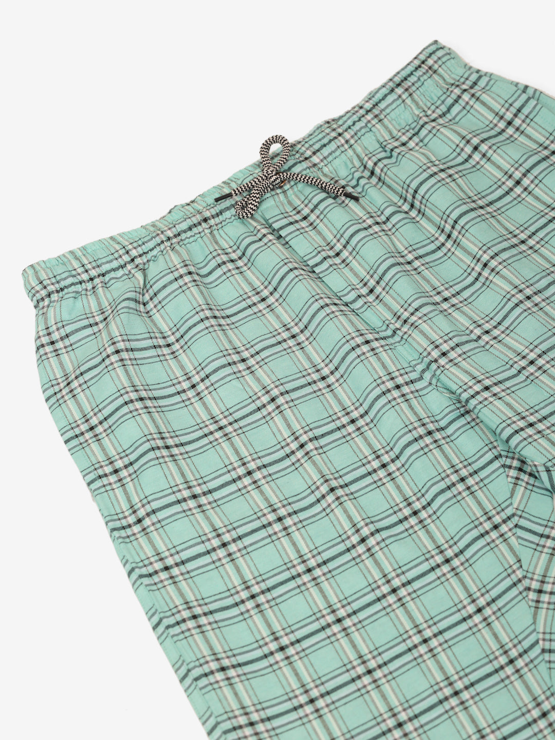 Jainish Men's Checked Cotton Track Pants - Green - Swadesiicart
