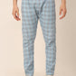 Jainish Men's Checked Cotton Track Pants - Sky Blue - Swadesiicart