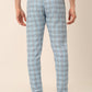 Jainish Men's Checked Cotton Track Pants - Sky Blue - Swadesiicart