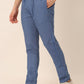 Jainish Men's Checked Cotton Track Pants - Blue - Swadesiicart