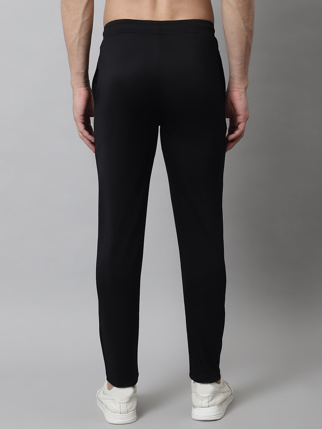 Jainish Men's Black Solid Streachable Lycra Trackpants - Swadesiicart