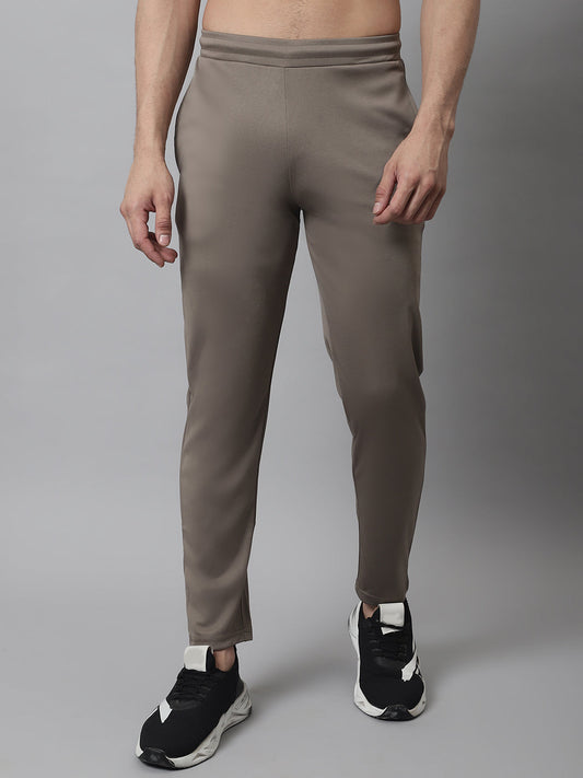 Jainish Men's Brown Solid Streachable Lycra Trackpants - Swadesiicart